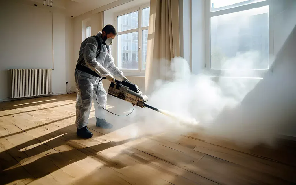 Technicien RAID ECOHYGIENE en opération de désinfection au Maroc