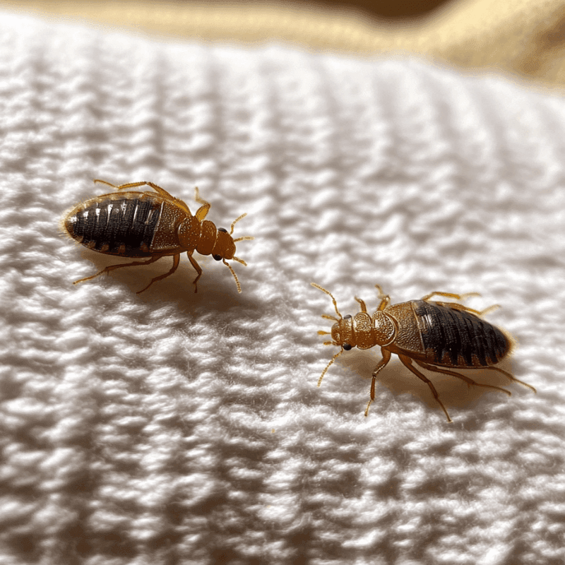 Schéma comparatif de la taille réelle des punaises de lit selon leur stade de développement